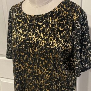 vintage Erena silver gold metallic evening top M